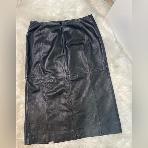 LOFT Leather MIDI Skirt size 6 - Picture 2 of 8